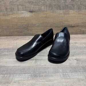 Franco Sarto Bocca Black Leather Loafers Women's Size 8.5